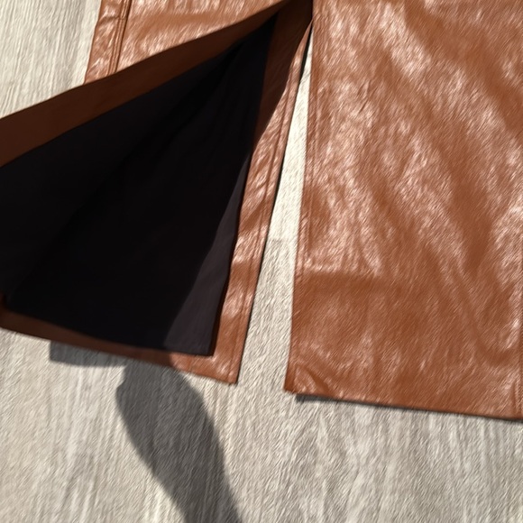 A.L.C. Brown Vegan Leather Midi Skirt - Picture 16 of 16